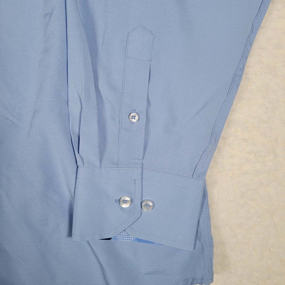 TailorByrd Performance Mens XXL Blue Stretch Button Down Long Sleeve Shirt NWT - Picture 7 of 16